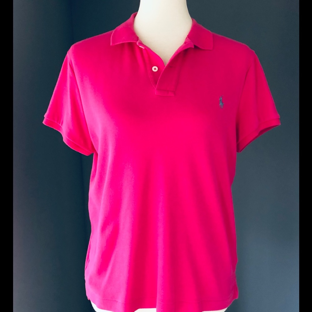 Ralph Lauren Women’s Pink Polo Top. Slim Fit XL